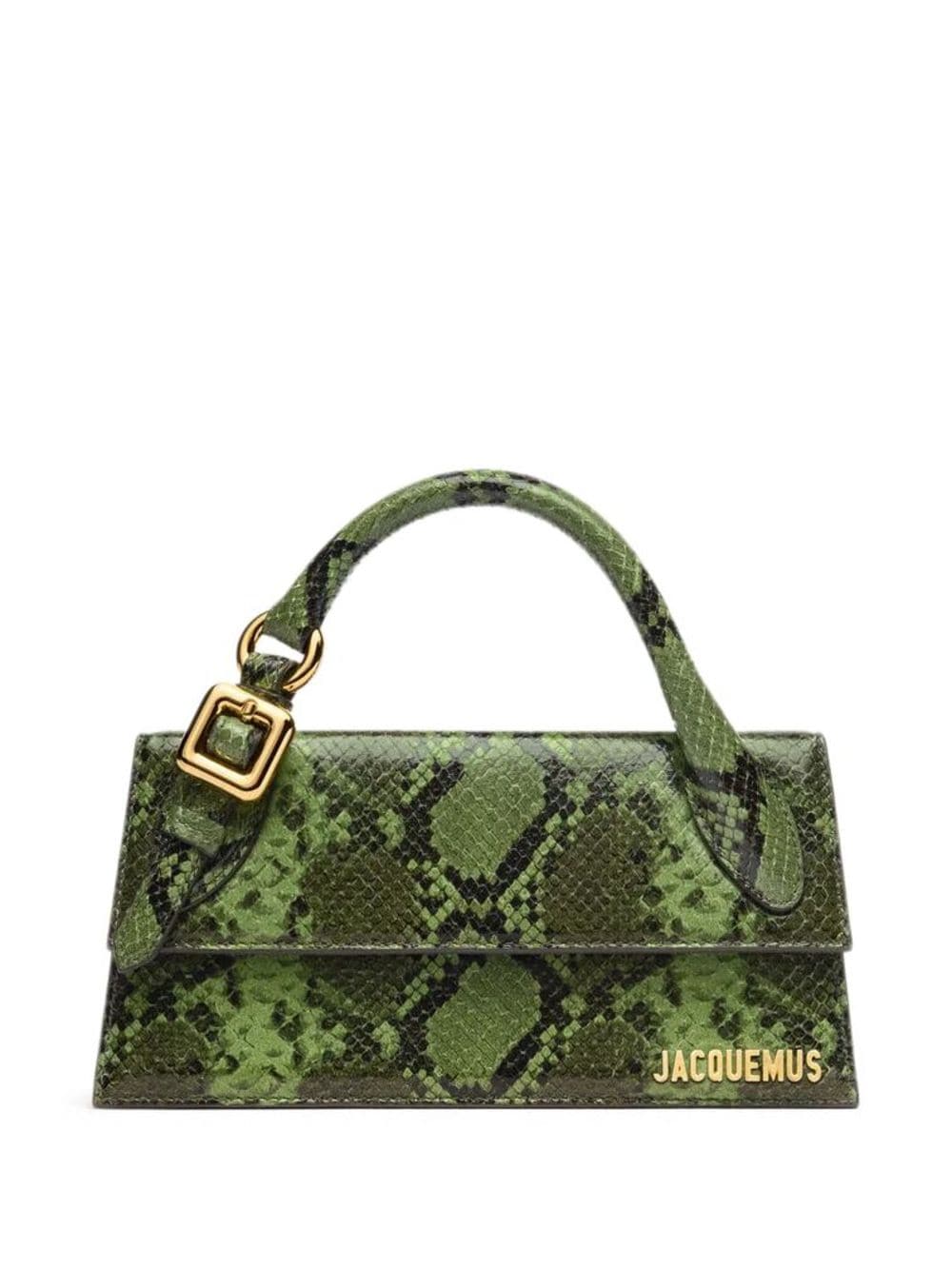 JACQUEMUS Le Chiquito Mini Snakeskin-Effect Leather Bag - Green image 0