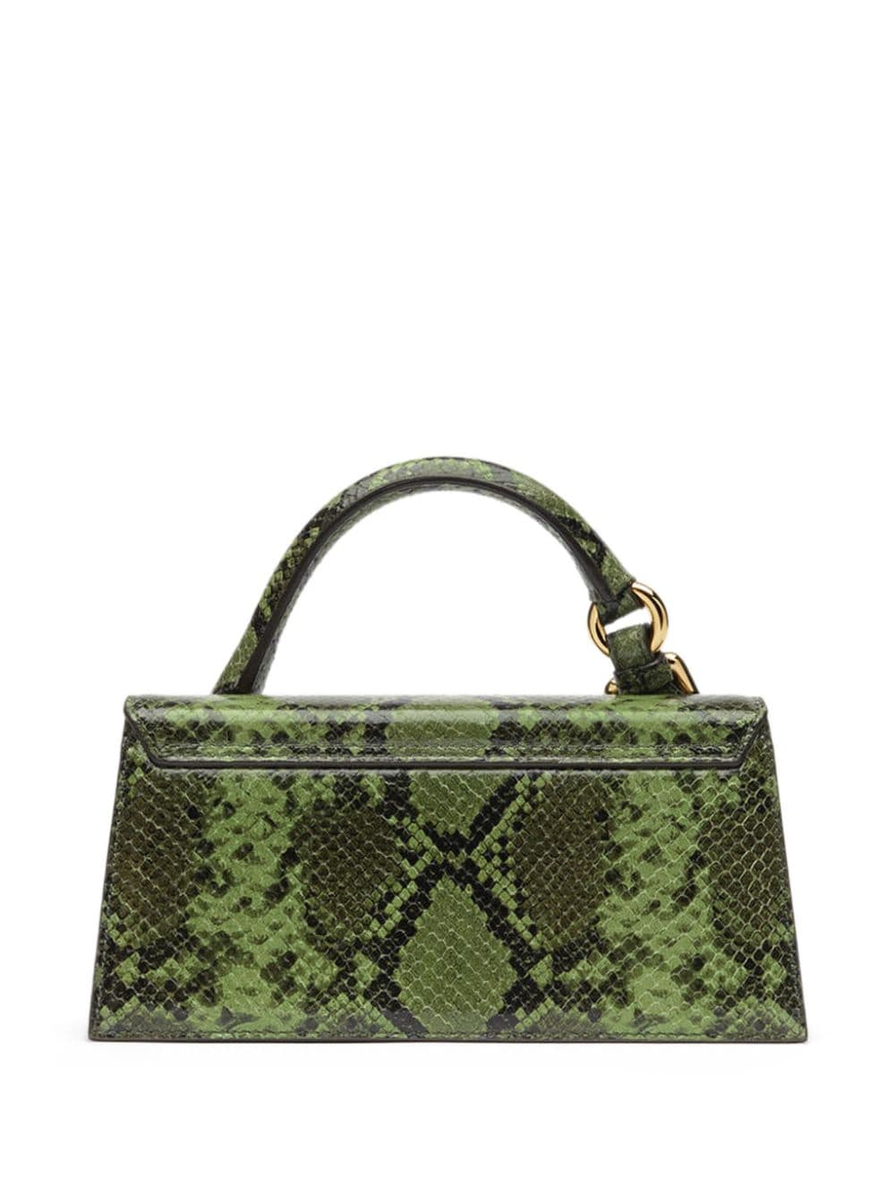 JACQUEMUS Le Chiquito Mini Snakeskin-Effect Leather Bag - Green image 5