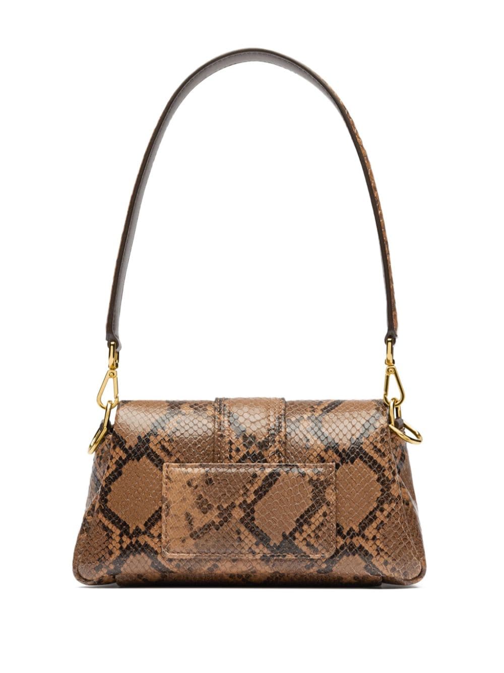 JACQUEMUS Le Chiquito Python-Embossed Foldover Top Handle Bag - Brown image 2