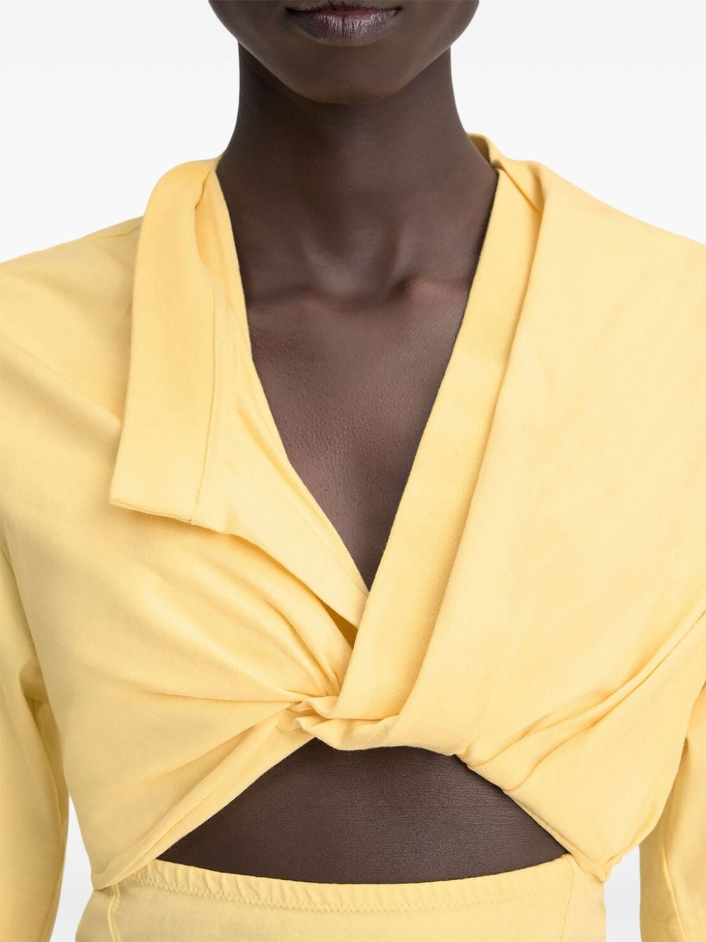 JACQUEMUS Yellow Cotton Cut-Out Dress image 1