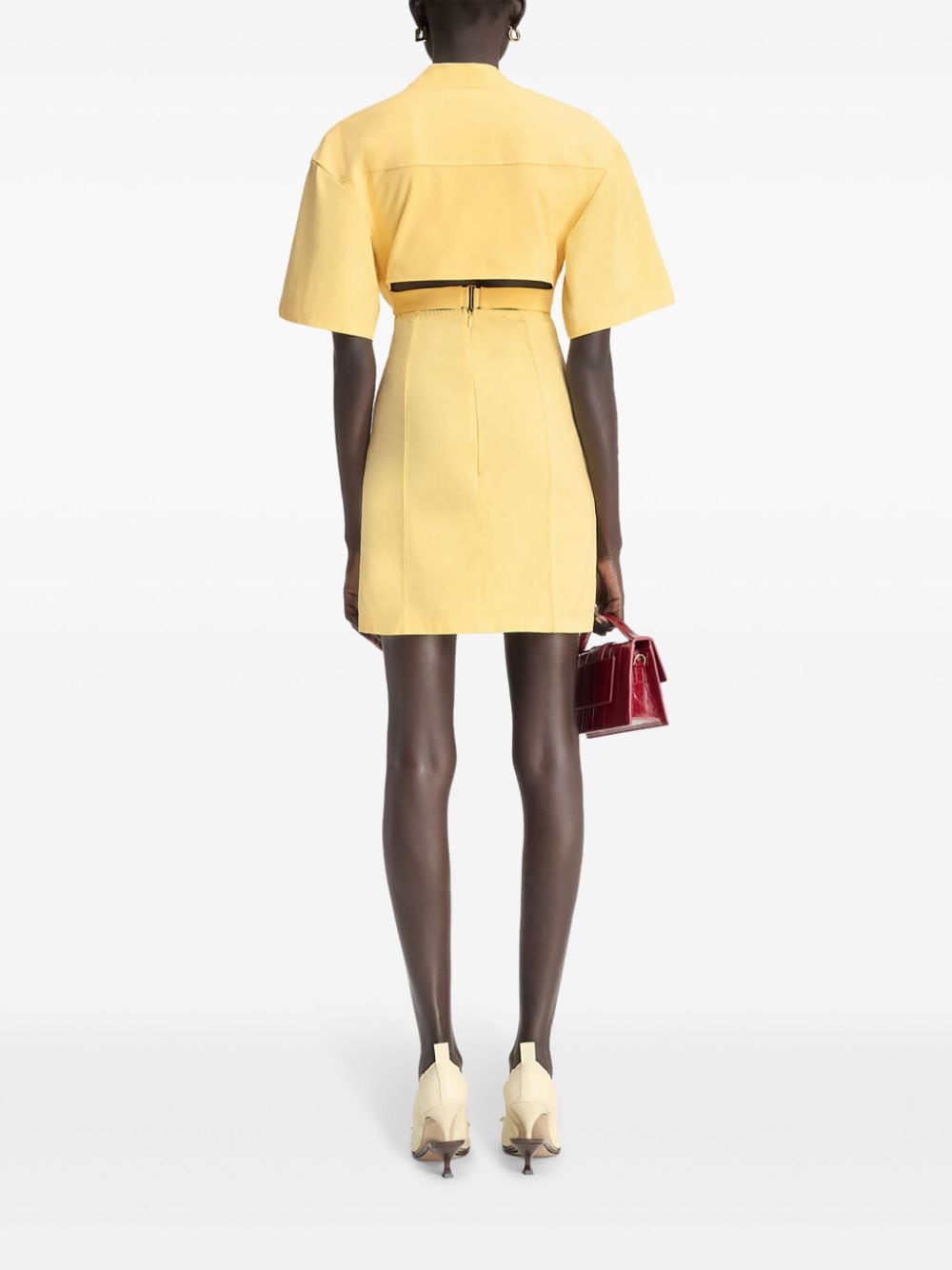 JACQUEMUS Yellow Cotton Cut-Out Dress image 2