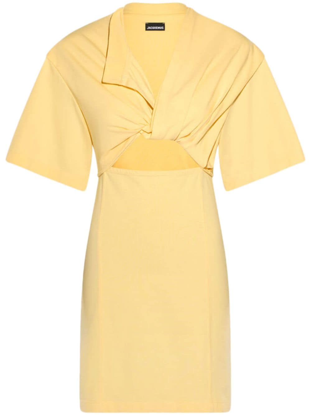 JACQUEMUS Yellow Cotton Cut-Out Dress image 0