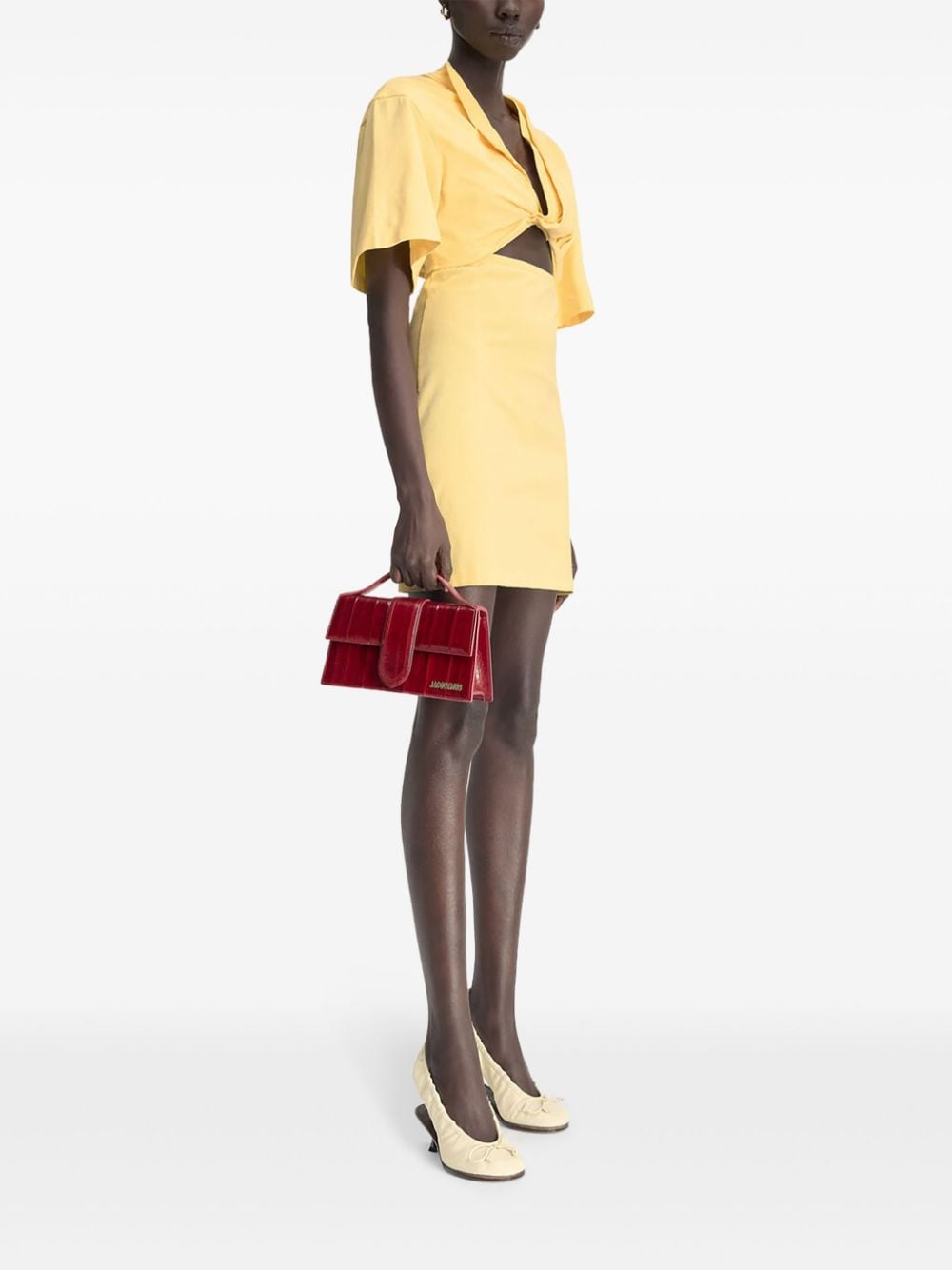 JACQUEMUS Yellow Cotton Cut-Out Dress image 3