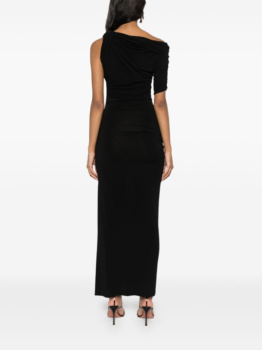 JACQUEMUS Asymmetric Neck Twist Detail Dress - Black image 2