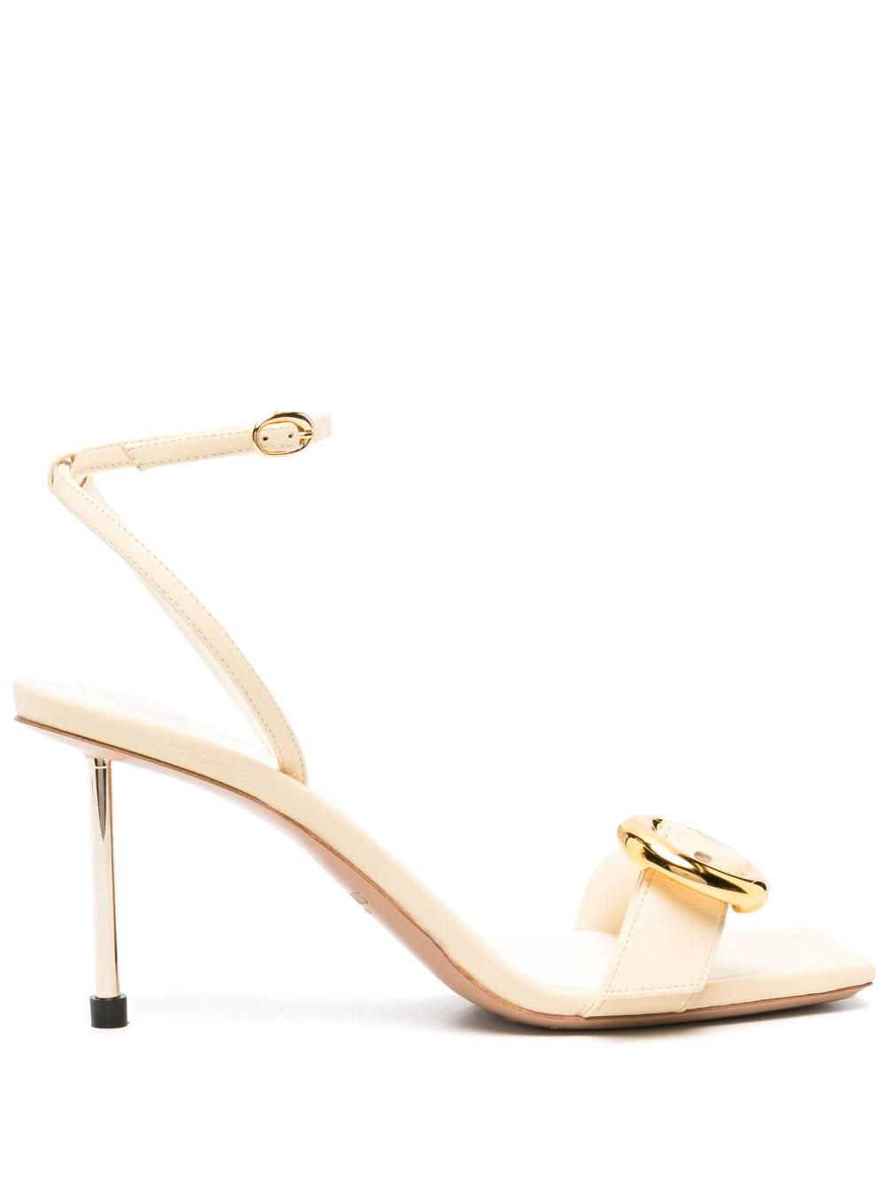 JACQUEMUS Crossover Strap Stiletto Sandals - Ivory image 0