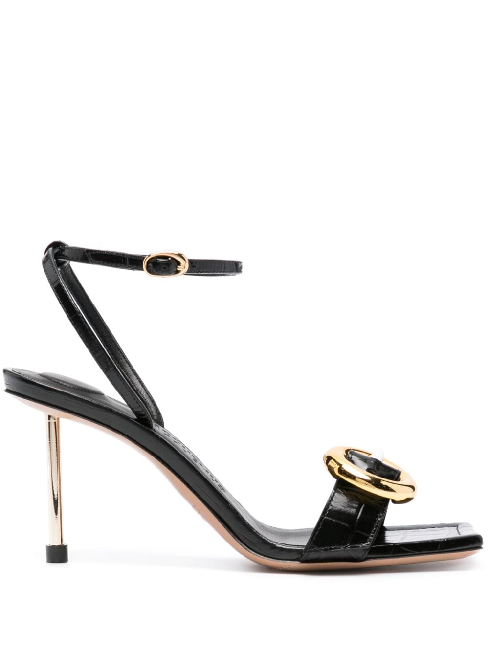 Jacquemus Square Toe Leather Sandals - Black image 0