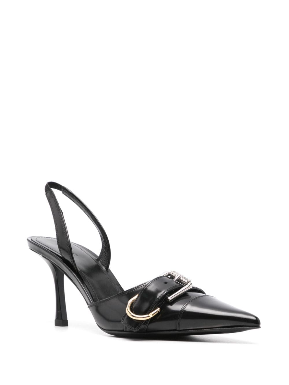 Givenchy Black Leather Slingback Pointed Toe Heels image 1