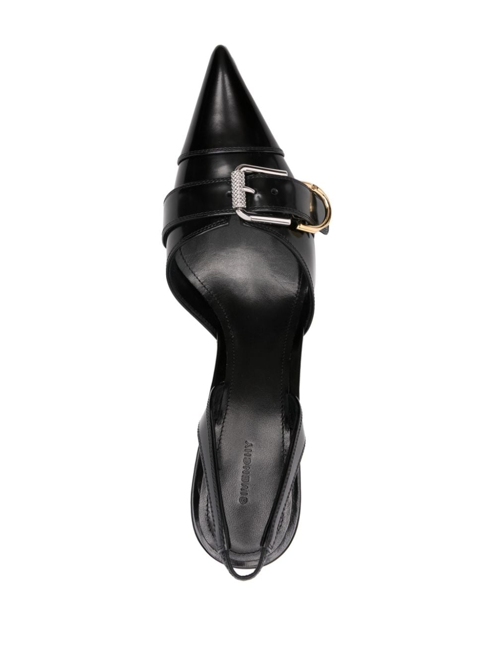 Givenchy Black Leather Slingback Pointed Toe Heels image 2