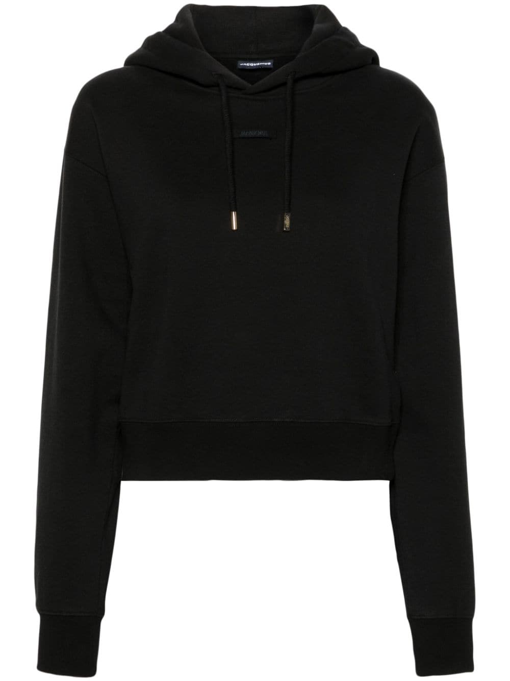 JACQUEMUS Black Cotton Jersey Drawstring Hoodie image 0