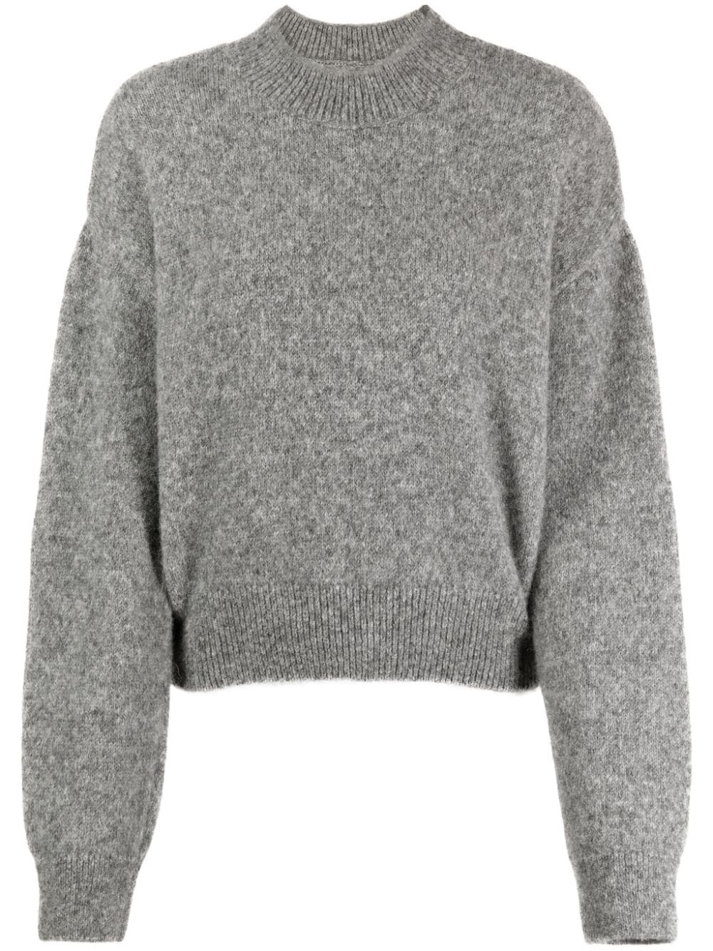 JACQUEMUS Grey Alpaca Wool-Blend Intarsia-Knit Crewneck Sweater image 0