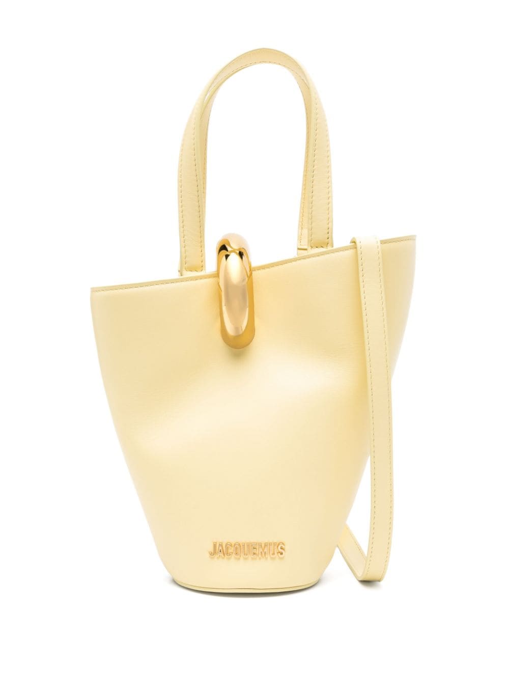 JACQUEMUS Asymmetric Lambskin Shoulder Bag - Yellow image 0