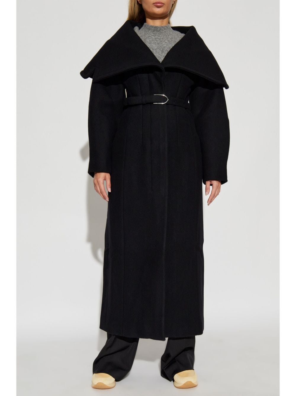 JACQUEMUS Oversized Black Virgin Wool Coat image 2