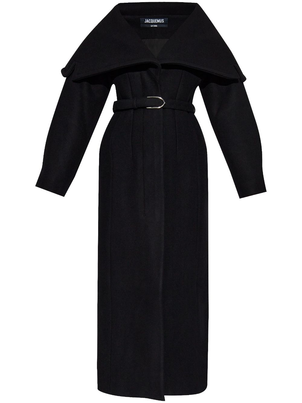 JACQUEMUS Oversized Black Virgin Wool Coat image 0