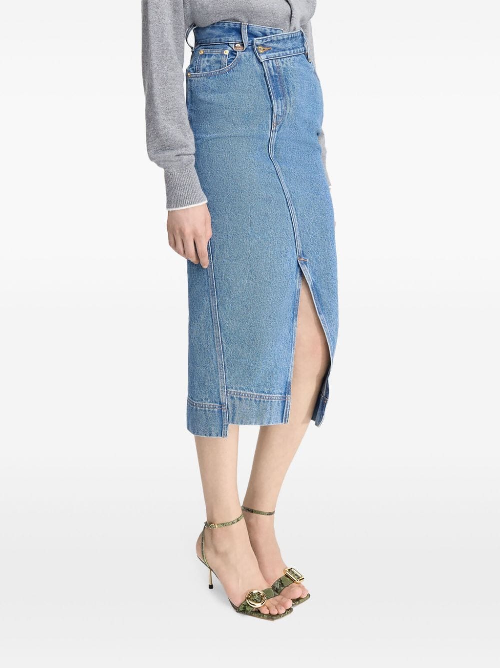 JACQUEMUS Asymmetric Denim Skirt - Blue image 2