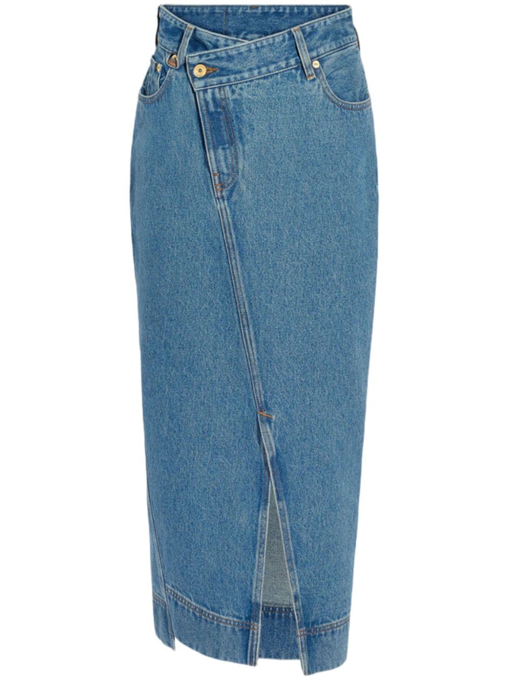 JACQUEMUS Asymmetric Denim Skirt - Blue image 0