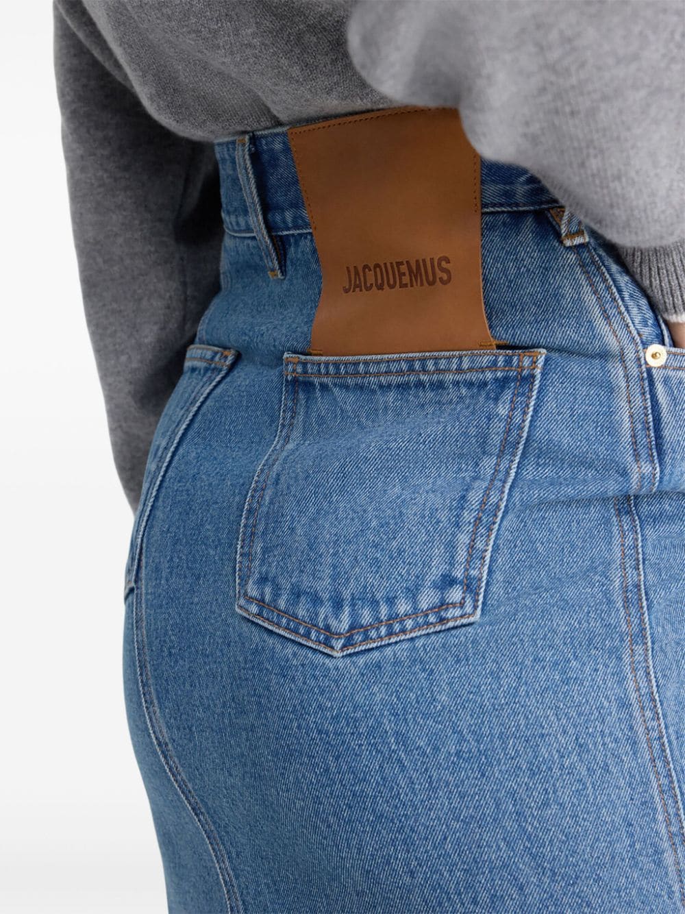 JACQUEMUS Asymmetric Denim Skirt - Blue image 3