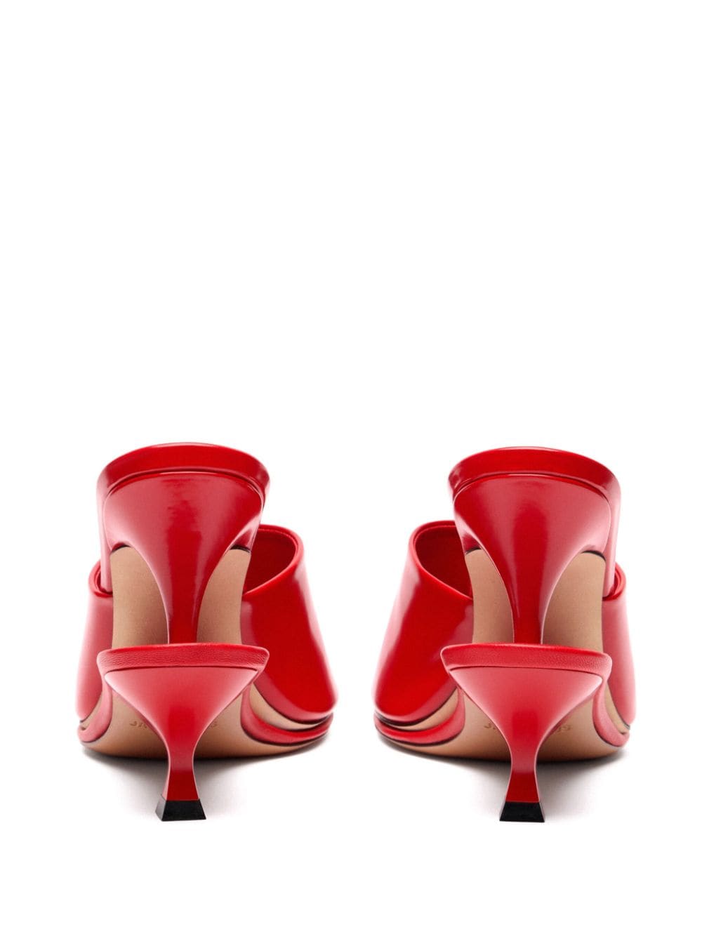 JACQUEMUS Layered Open-Toe Leather Sandals in Red image 5