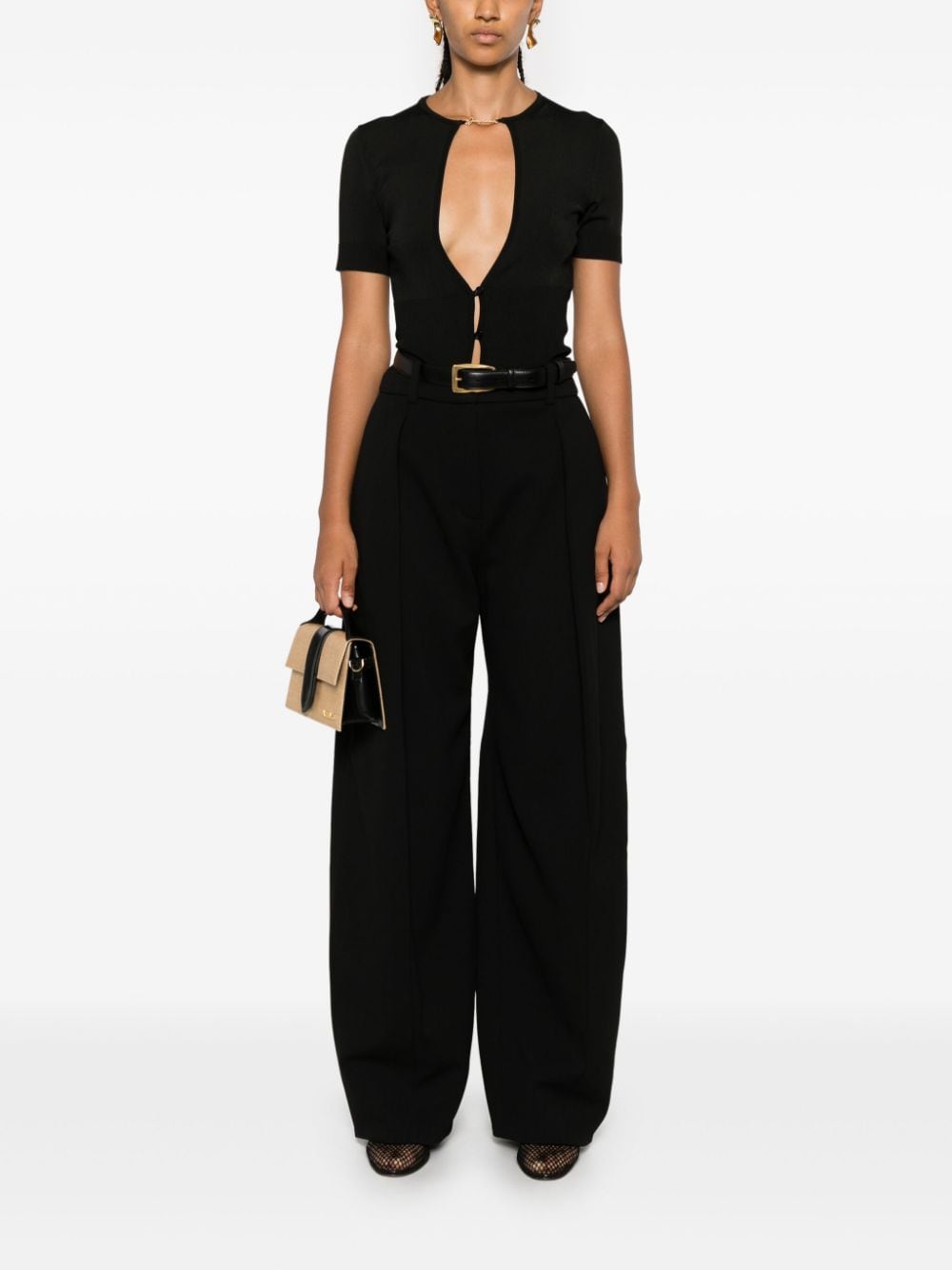 JACQUEMUS Wide-Leg Trousers in Black image 1