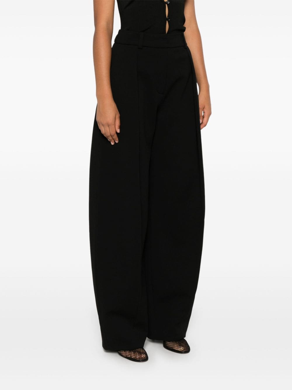 JACQUEMUS Wide-Leg Trousers in Black image 4