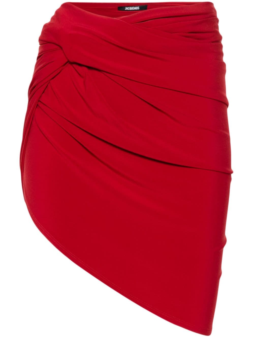 JACQUEMUS Asymmetric Draped Stretch-Jersey Skirt - Red image 0