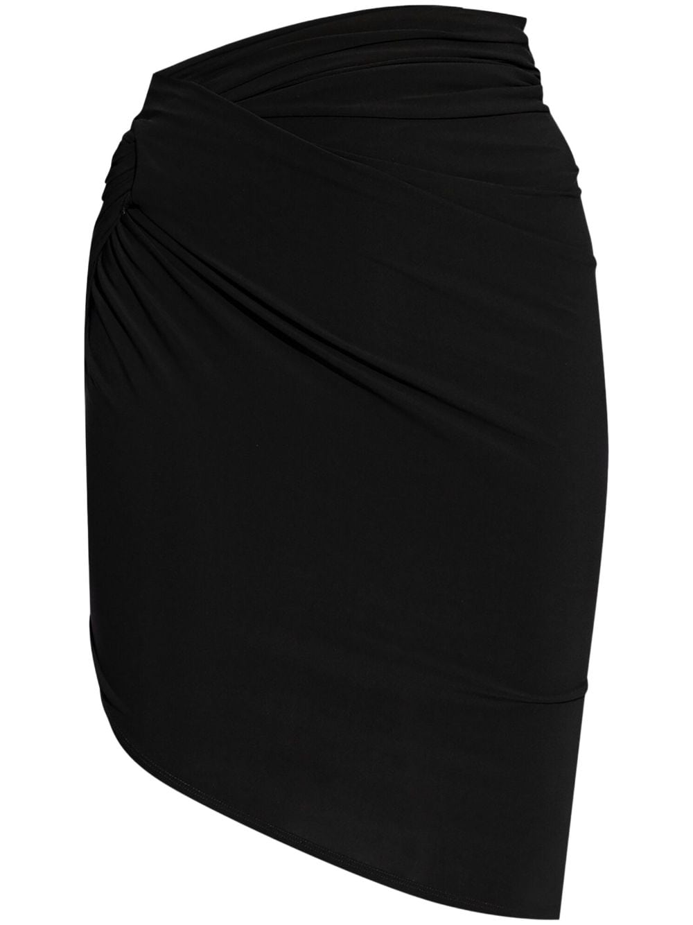 JACQUEMUS Asymmetric Draped Stretch Skirt - Black image 0