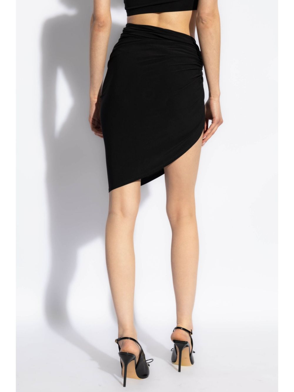 JACQUEMUS Asymmetric Draped Stretch Skirt - Black image 2