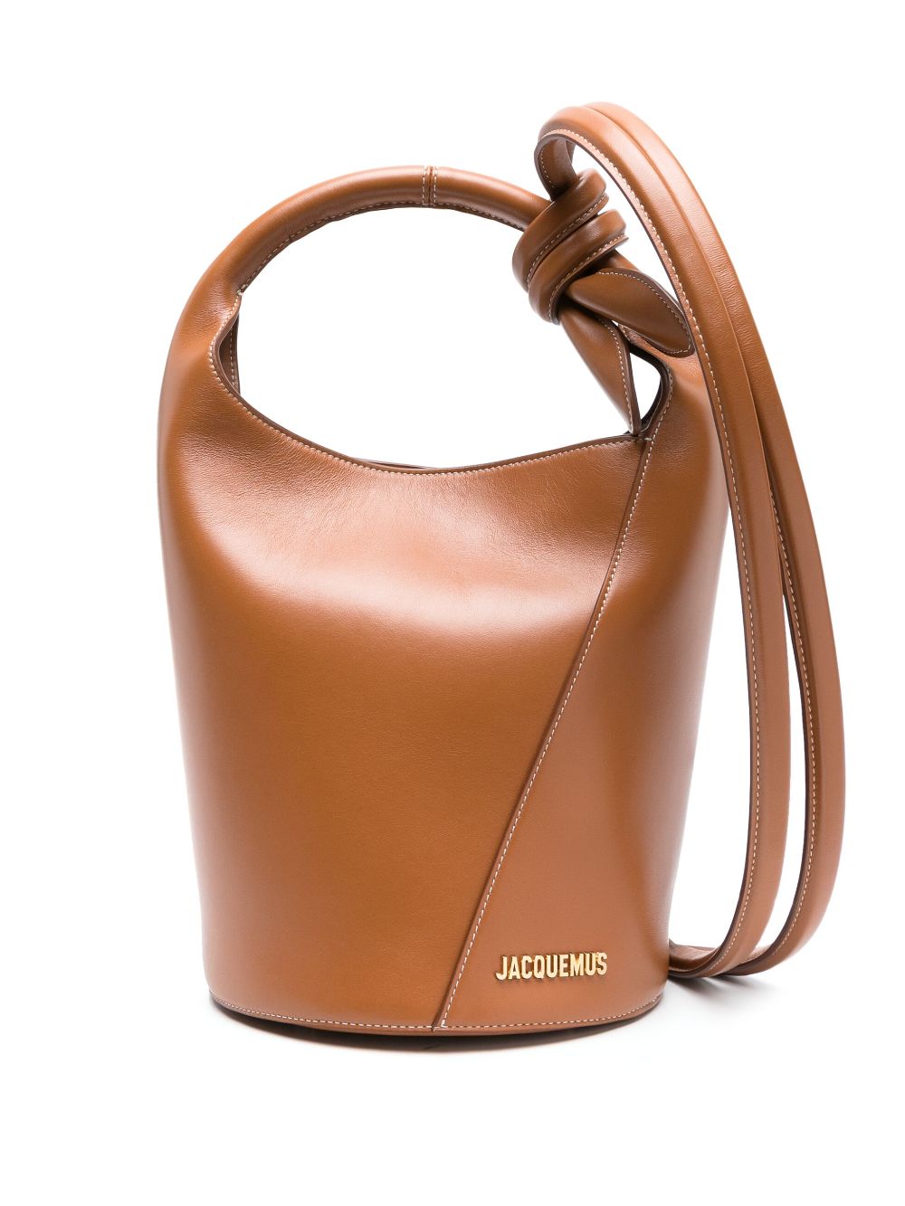 JACQUEMUS Le Chiquito Leather Bucket Bag - Tobacco Brown image 0