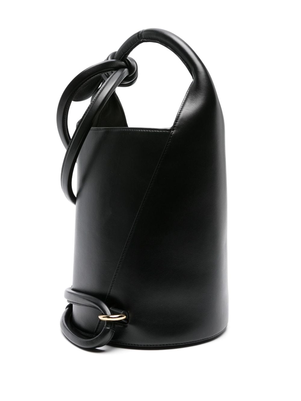 JACQUEMUS Le Chiquito Knot Detail Calfskin Leather Shoulder Bag - Black image 4