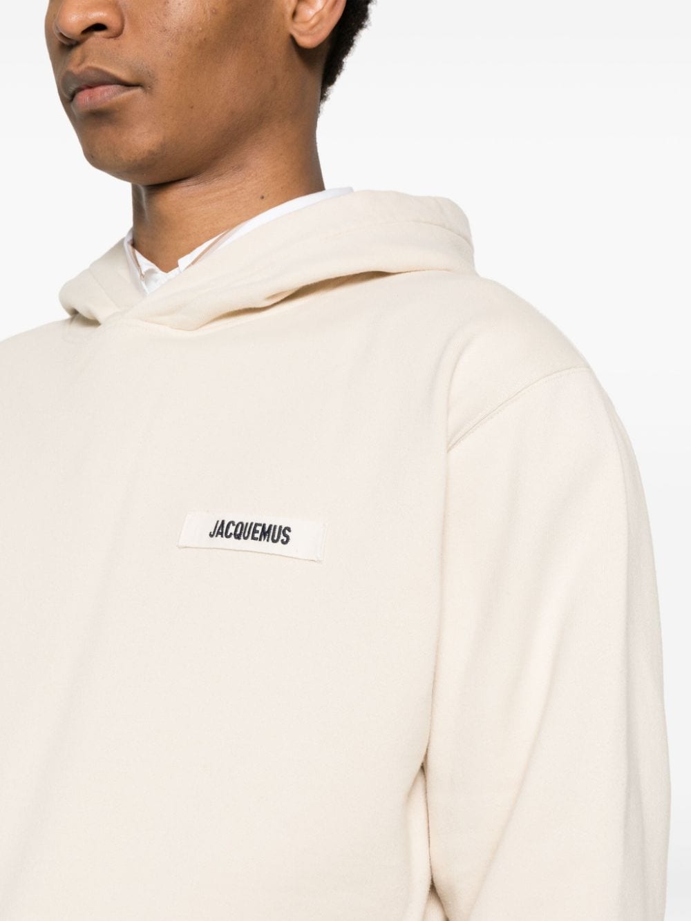 JACQUEMUS Beige Cotton Blend Slouchy Hoodie image 2