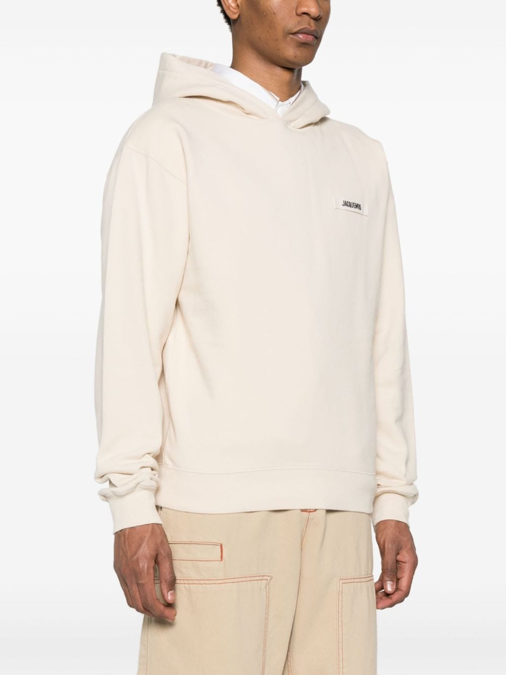 JACQUEMUS Beige Cotton Blend Slouchy Hoodie image 4