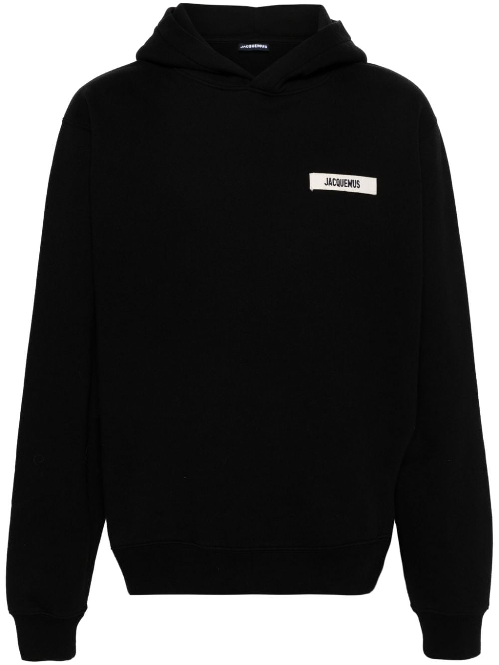 JACQUEMUS Black Cotton Jersey Slouchy Hoodie image 0