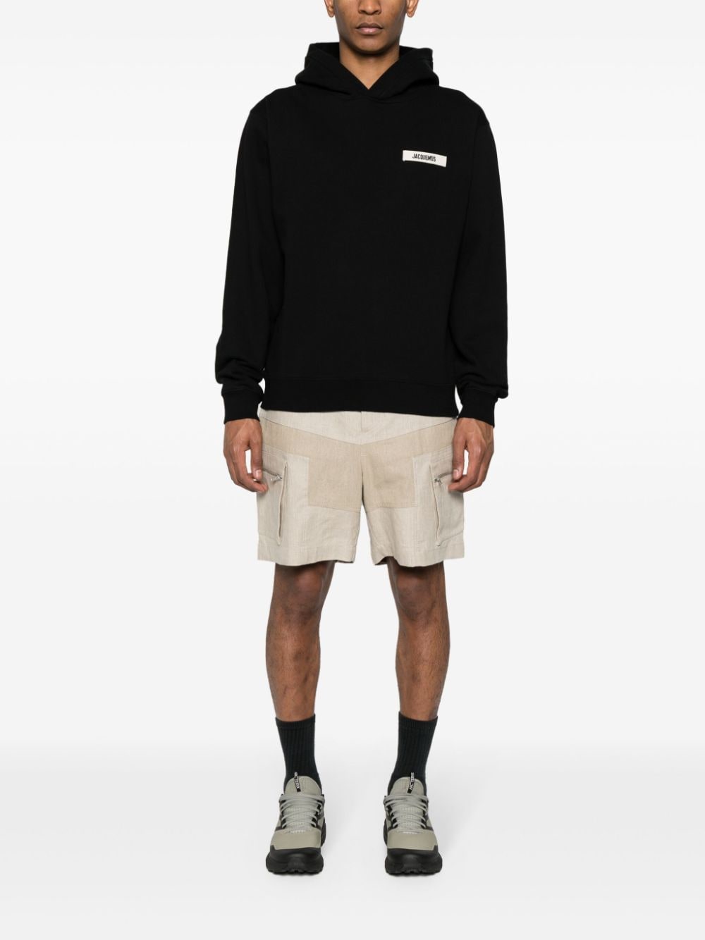 JACQUEMUS Black Cotton Jersey Slouchy Hoodie image 4