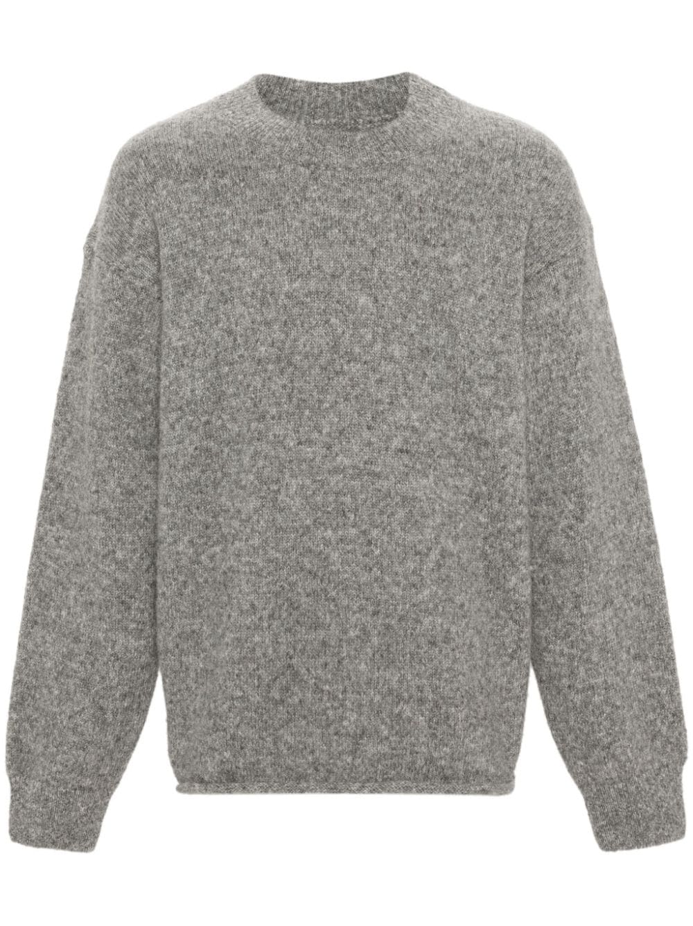 JACQUEMUS Grey Chunky Knit Sweater with Intarsia Logo image 0