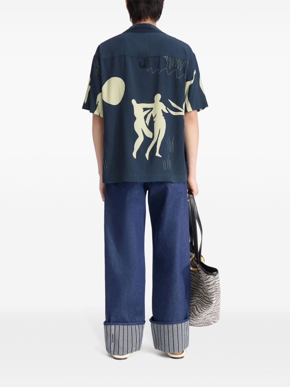 Jacquemus Graphic Print Poplin Shirt - Blue image 1