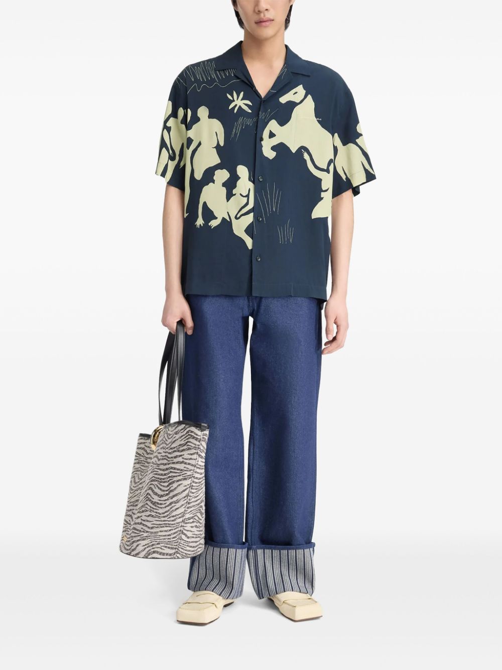 Jacquemus Graphic Print Poplin Shirt - Blue image 4