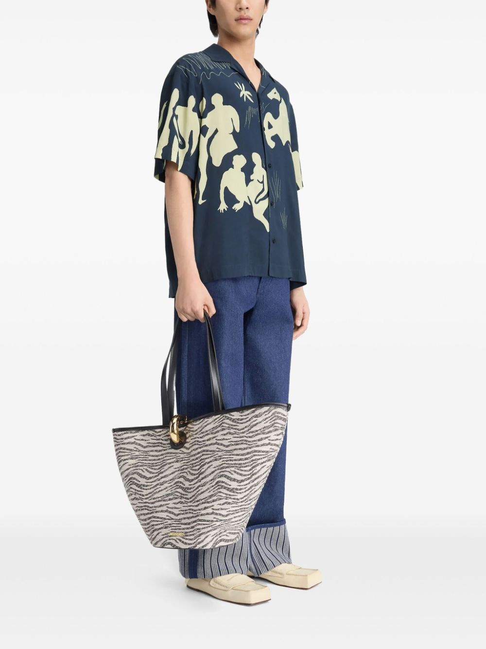 Jacquemus Graphic Print Poplin Shirt - Blue image 5