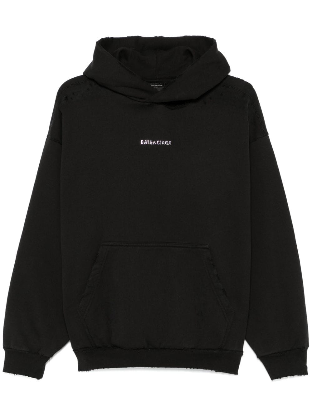 Balenciaga Black Distressed Cotton Sweater image 0