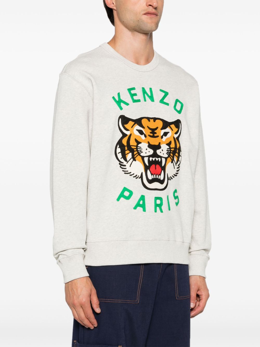 Kenzo Embroidered Logo Crewneck Sweater - Grey image 3