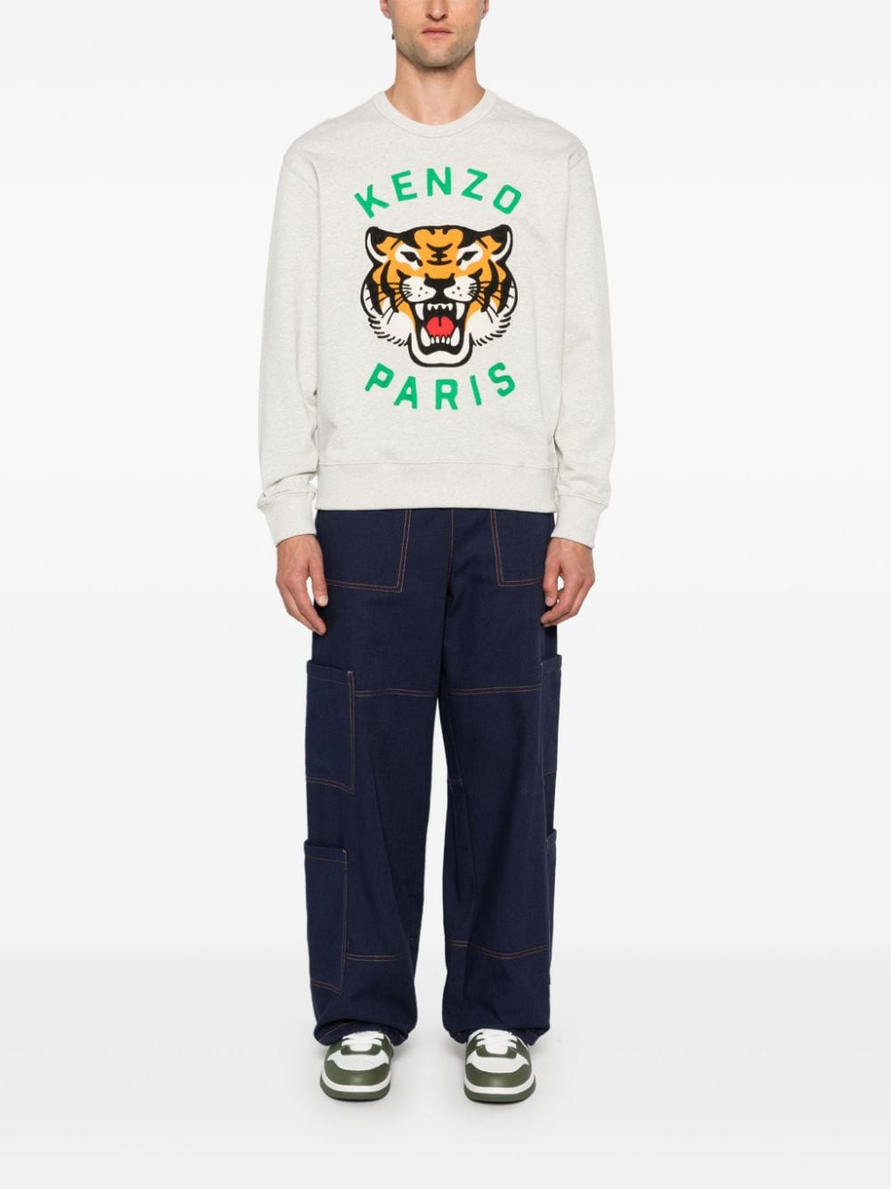 Kenzo Embroidered Logo Crewneck Sweater - Grey image 4