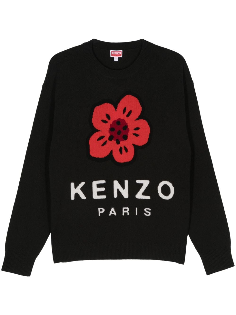 Kenzo Boke Flower Jacquard Wool Sweater - Black image 0