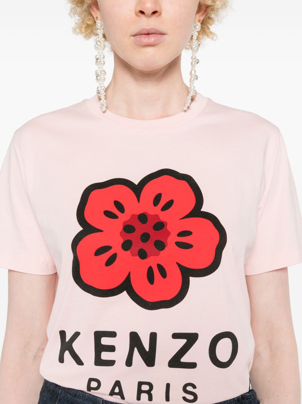 Kenzo Boke Flower Print Crew Neck T-Shirt - Pink image 1