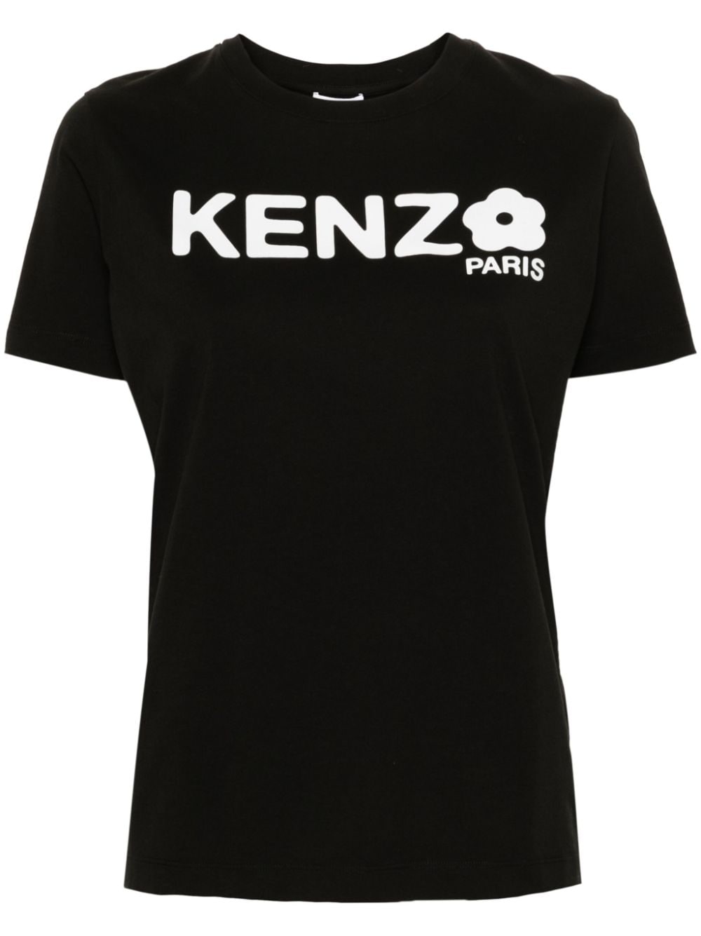 Kenzo Black Cotton T-Shirt with Logo Print image 0