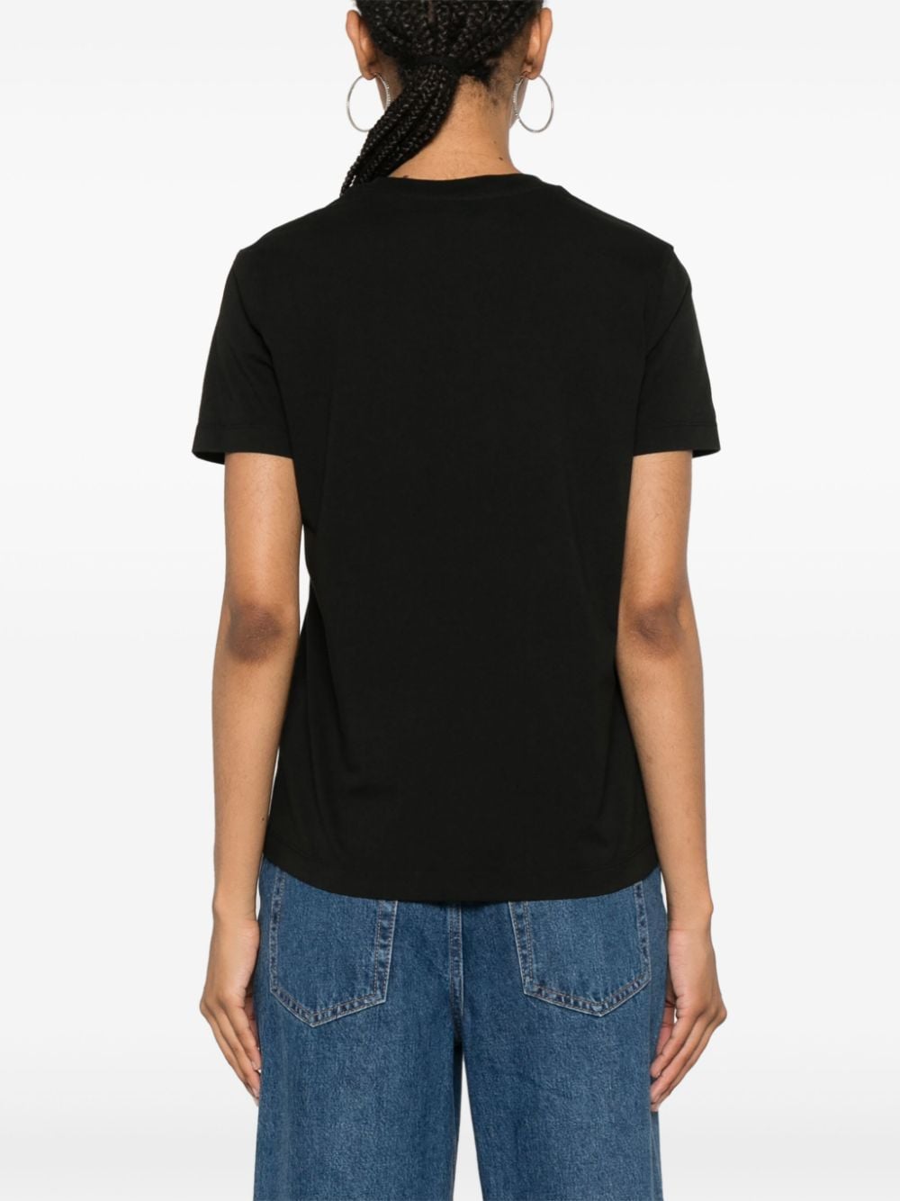 Kenzo Black Cotton T-Shirt with Logo Print image 3