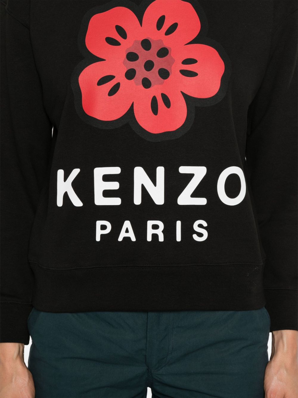 Kenzo Black Floral & Logo Print Sweater image 2