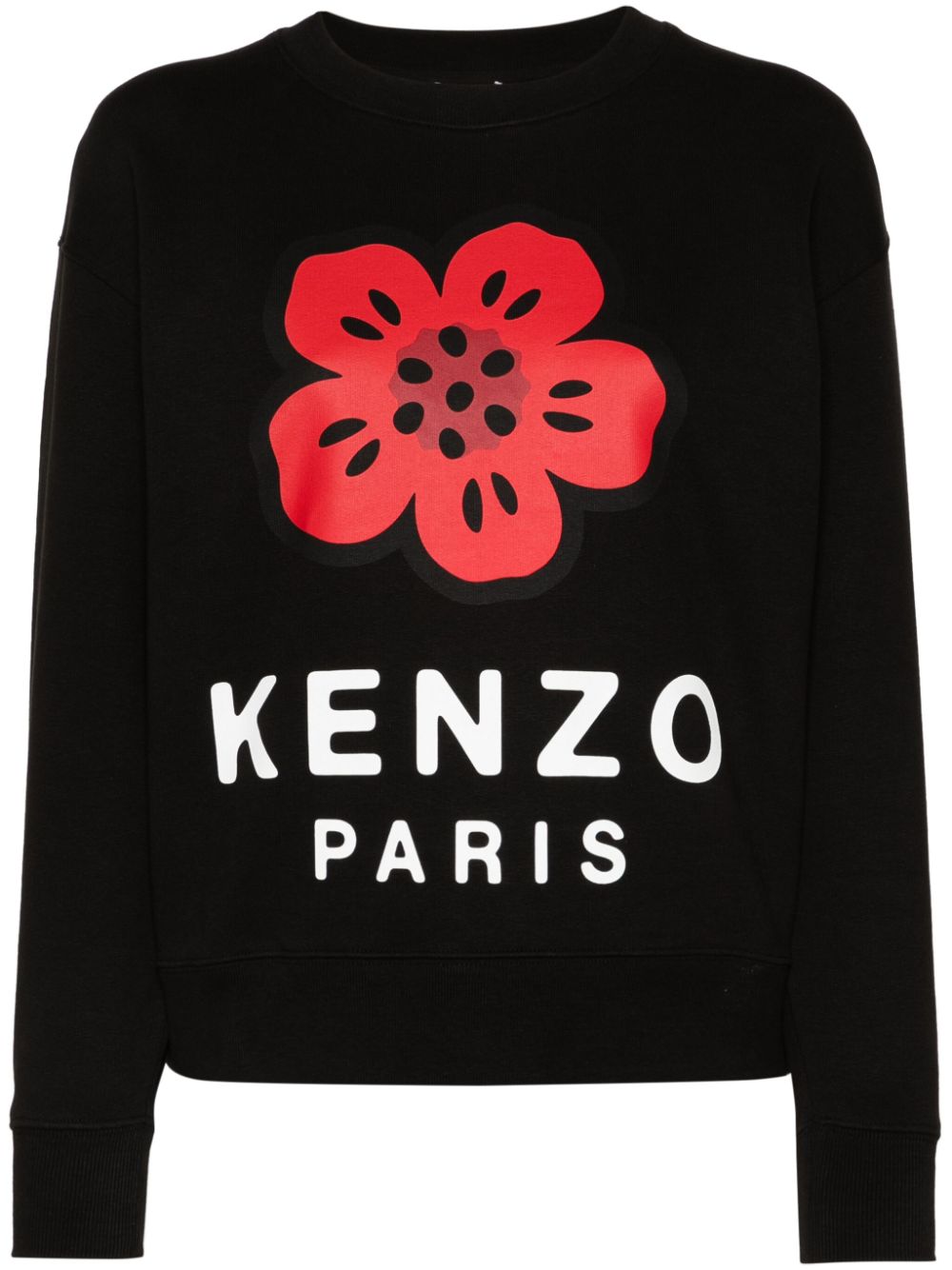 Kenzo Black Floral & Logo Print Sweater image 0