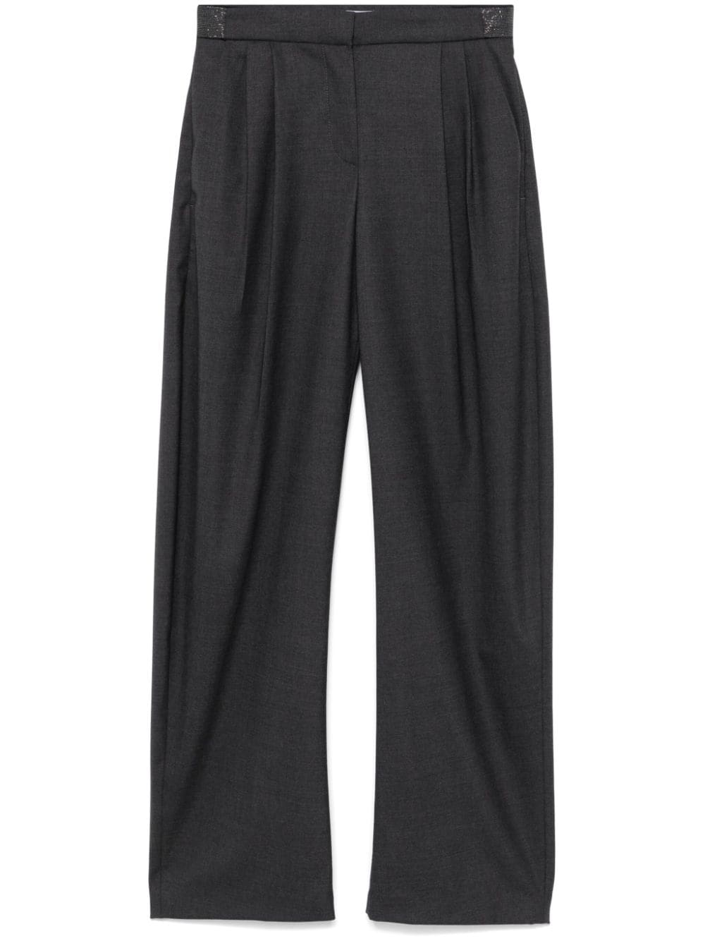 Brunello Cucinelli Grey Wool Blend Tailored Trousers image 0