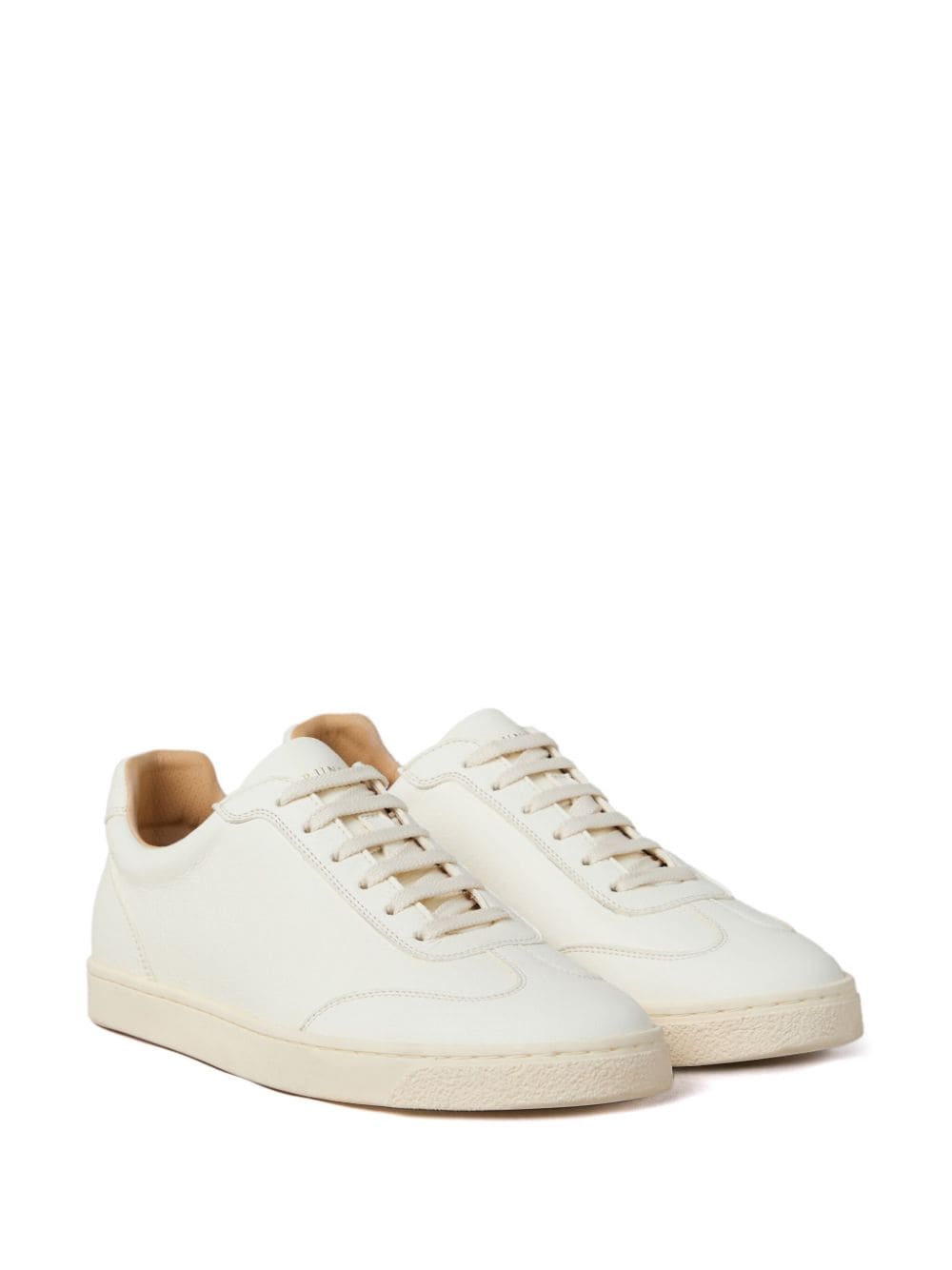 Brunello Cucinelli Cream Leather Sneakers image 1