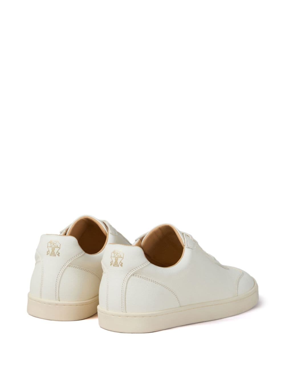 Brunello Cucinelli Cream Leather Sneakers image 2