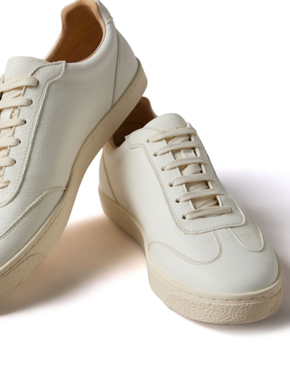 Brunello Cucinelli Cream Leather Sneakers image 3