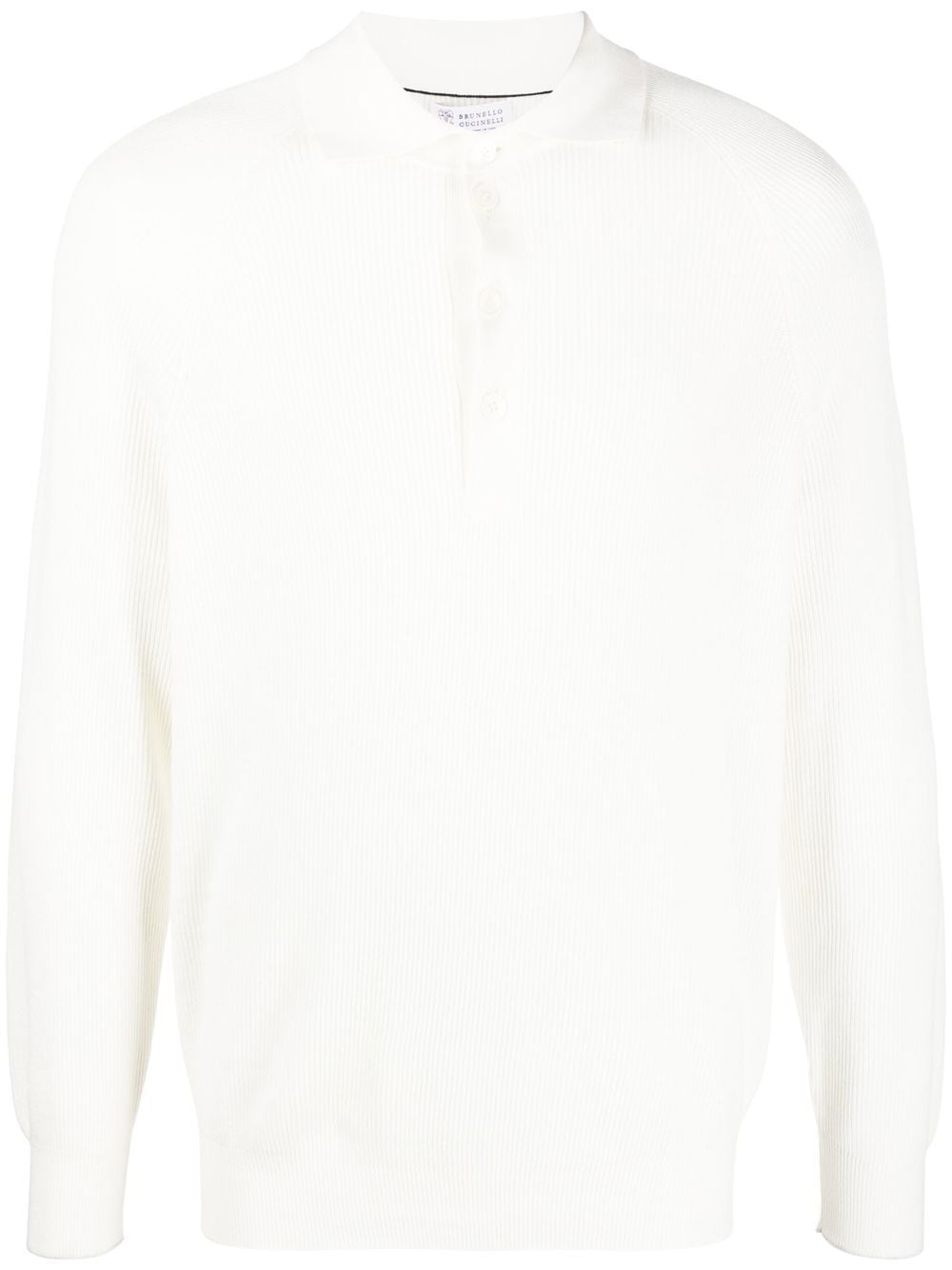 Brunello Cucinelli White Cotton Long Sleeve T-Shirt image 0